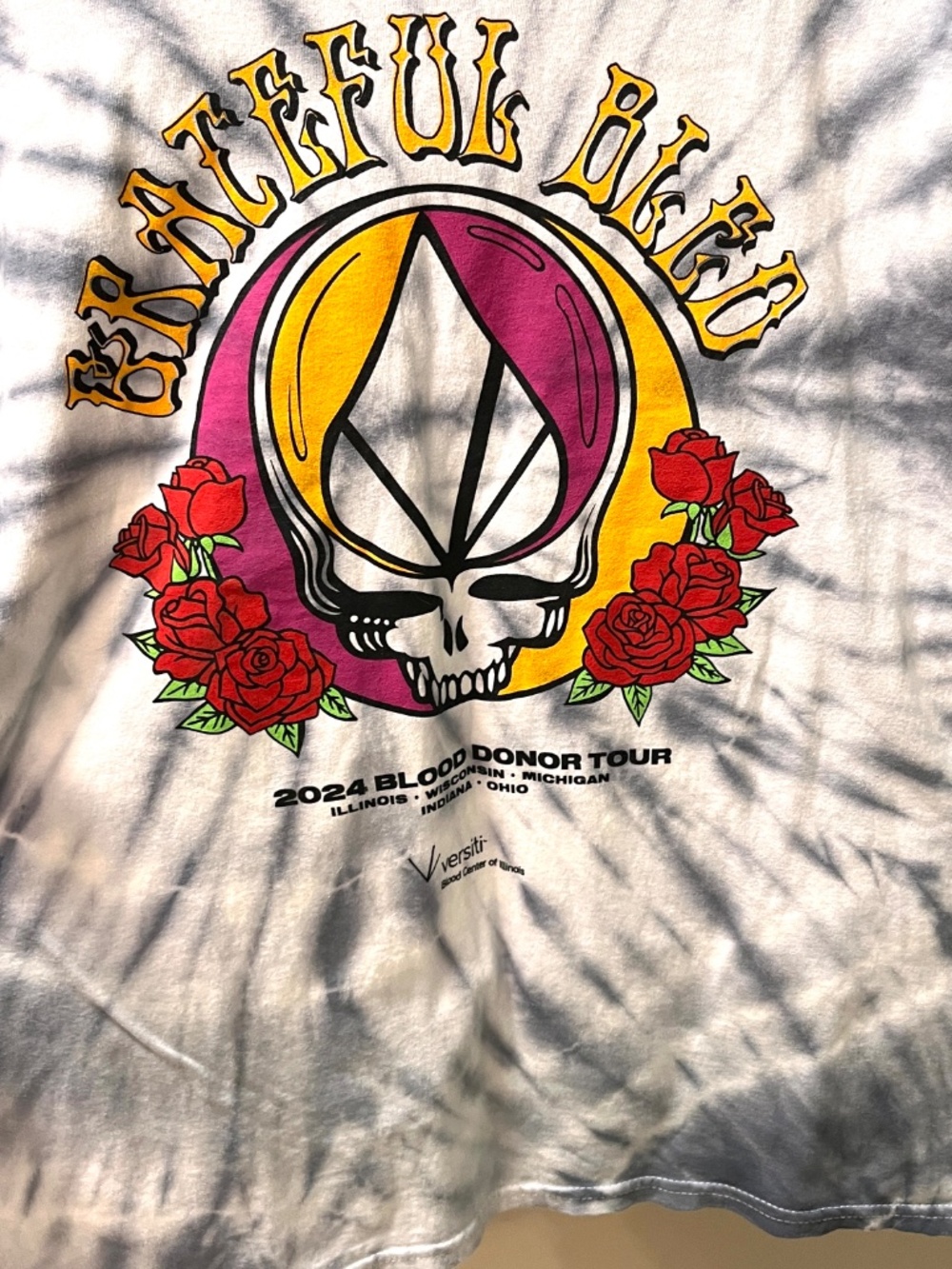 Grateful Dead Blood Donor Tour Tie Dye T-Shirt (2024) - Picture 2 of 7